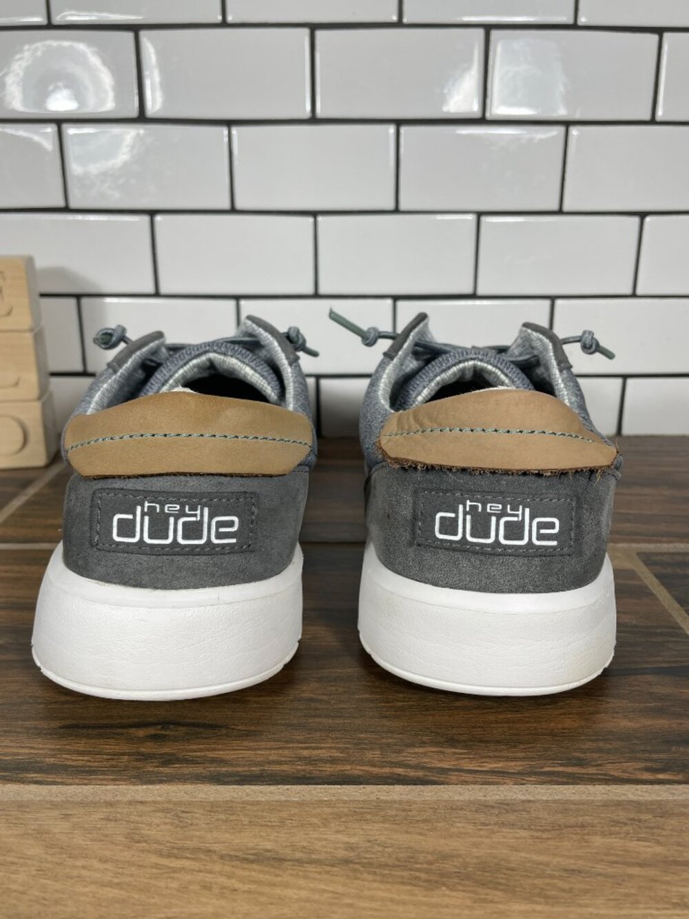 Hey Dude Hugo Shoes Mens Size 11 Stretch Gray Lightweight Casual Slip On - Picture 4 of 13